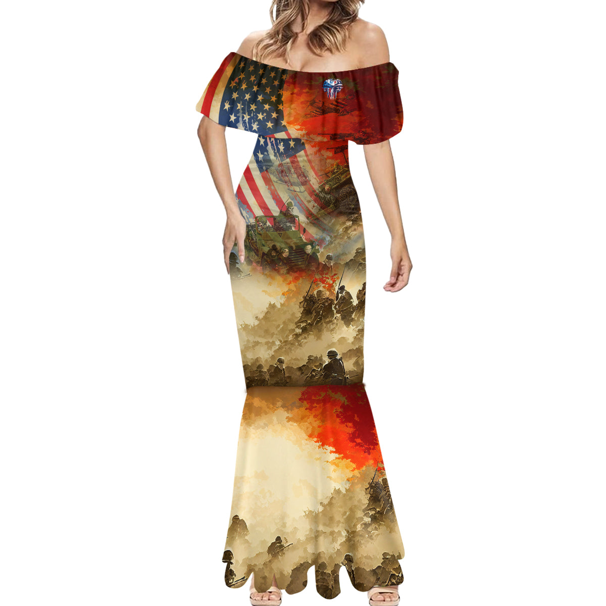jeep-skull-solider-mermaid-dress-american-flag