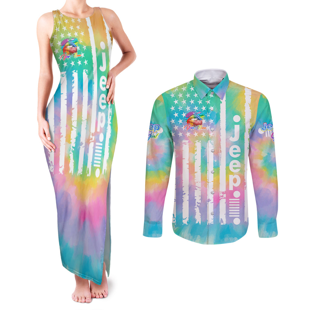 jeep-girl-couples-matching-tank-maxi-dress-and-long-sleeve-button-shirt-tie-dye-american-flag-lips