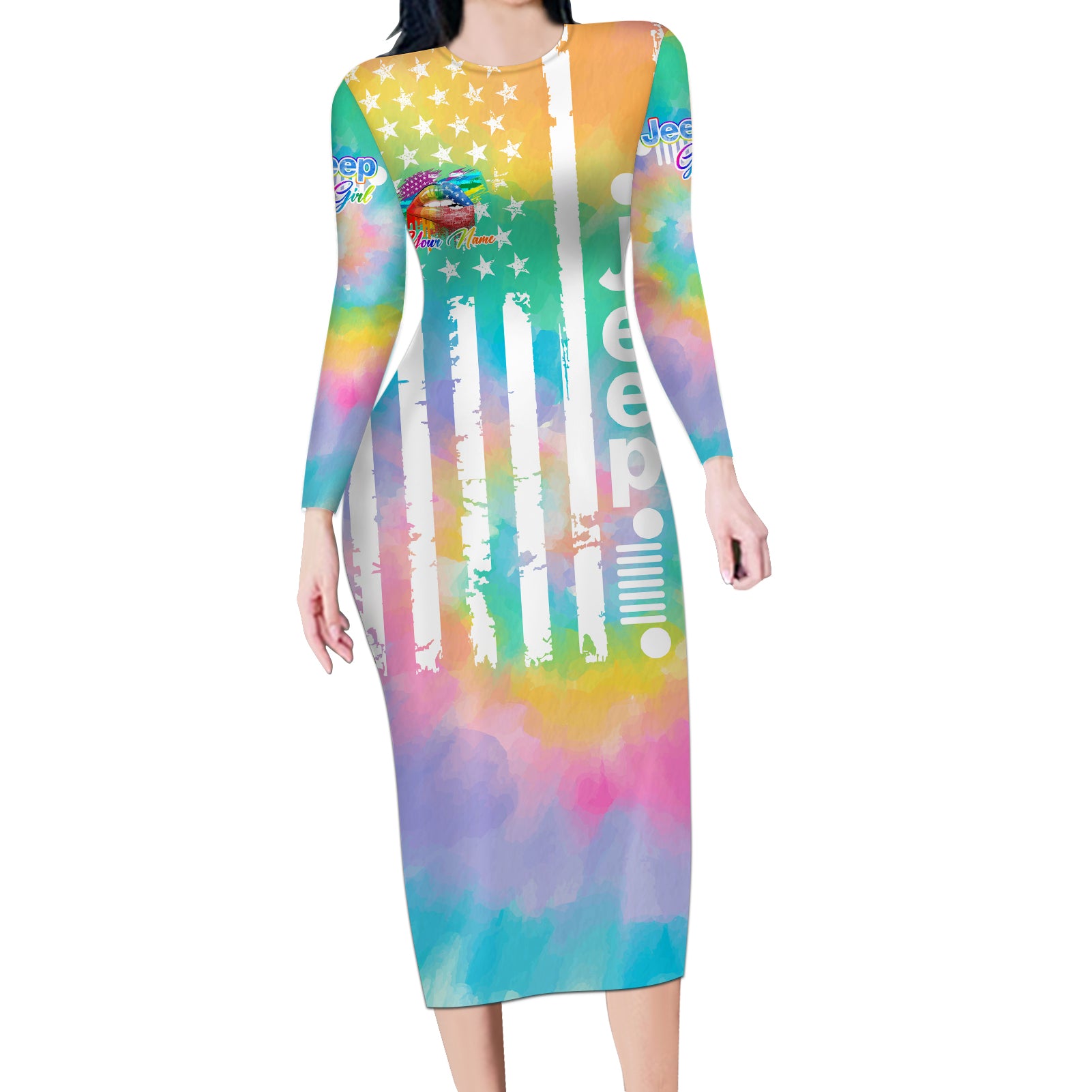 jeep-girl-long-sleeve-bodycon-dress-tie-dye-american-flag-lips