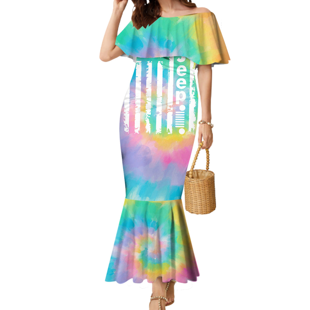 jeep-girl-mermaid-dress-tie-dye-american-flag-lips