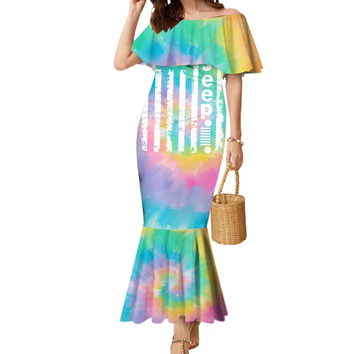 jeep-girl-mermaid-dress-tie-dye-american-flag-lips