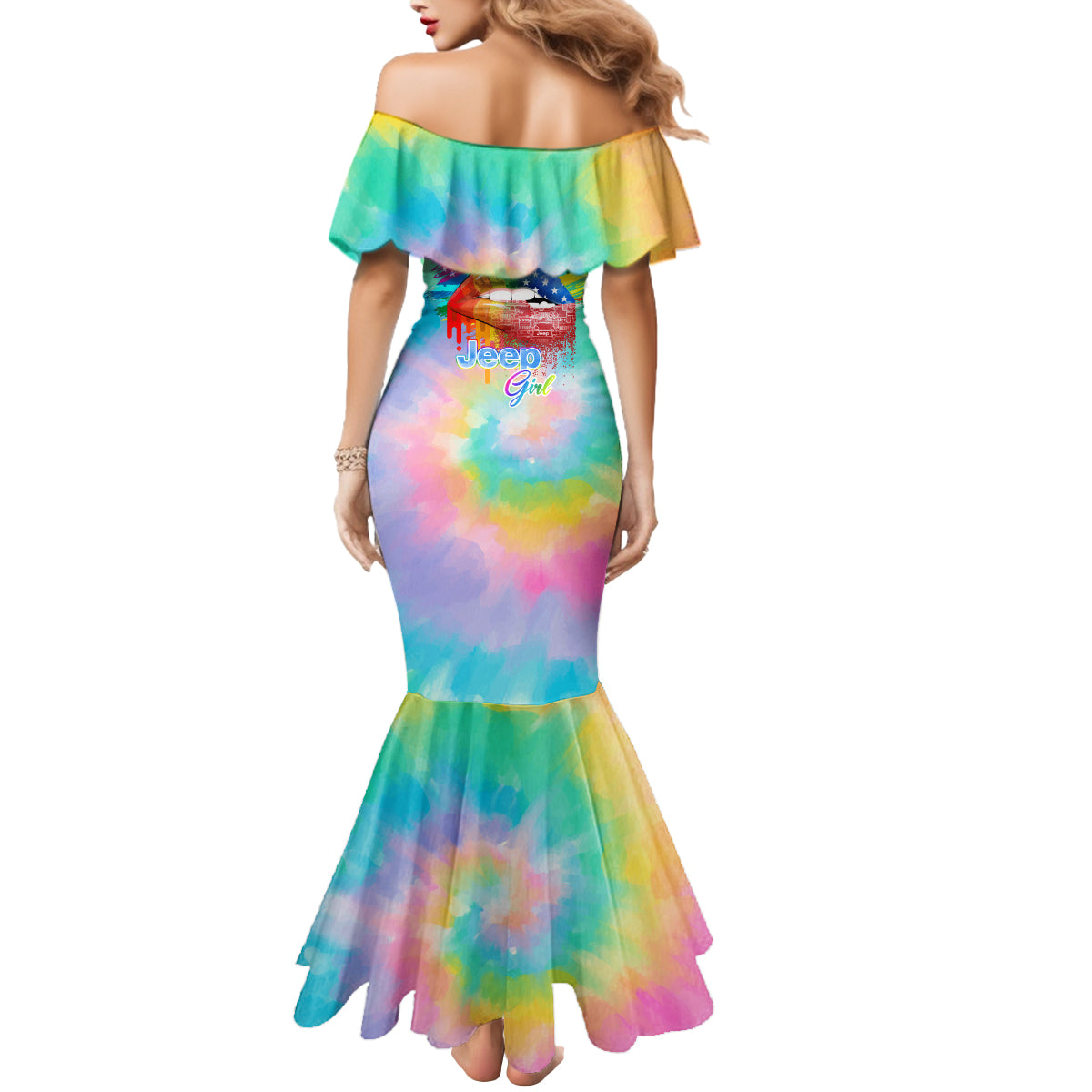 jeep-girl-mermaid-dress-tie-dye-american-flag-lips