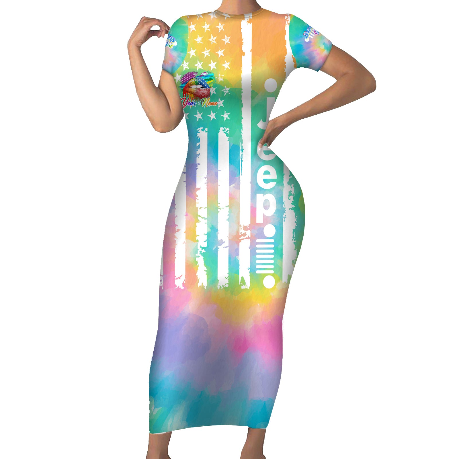 jeep-girl-short-sleeve-bodycon-dress-tie-dye-american-flag-lips