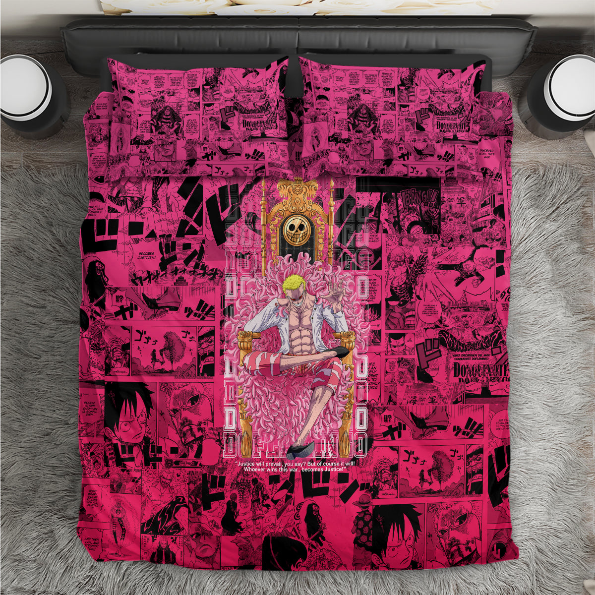 donquixote-doflamingo-joker-bedding-set-pink-style