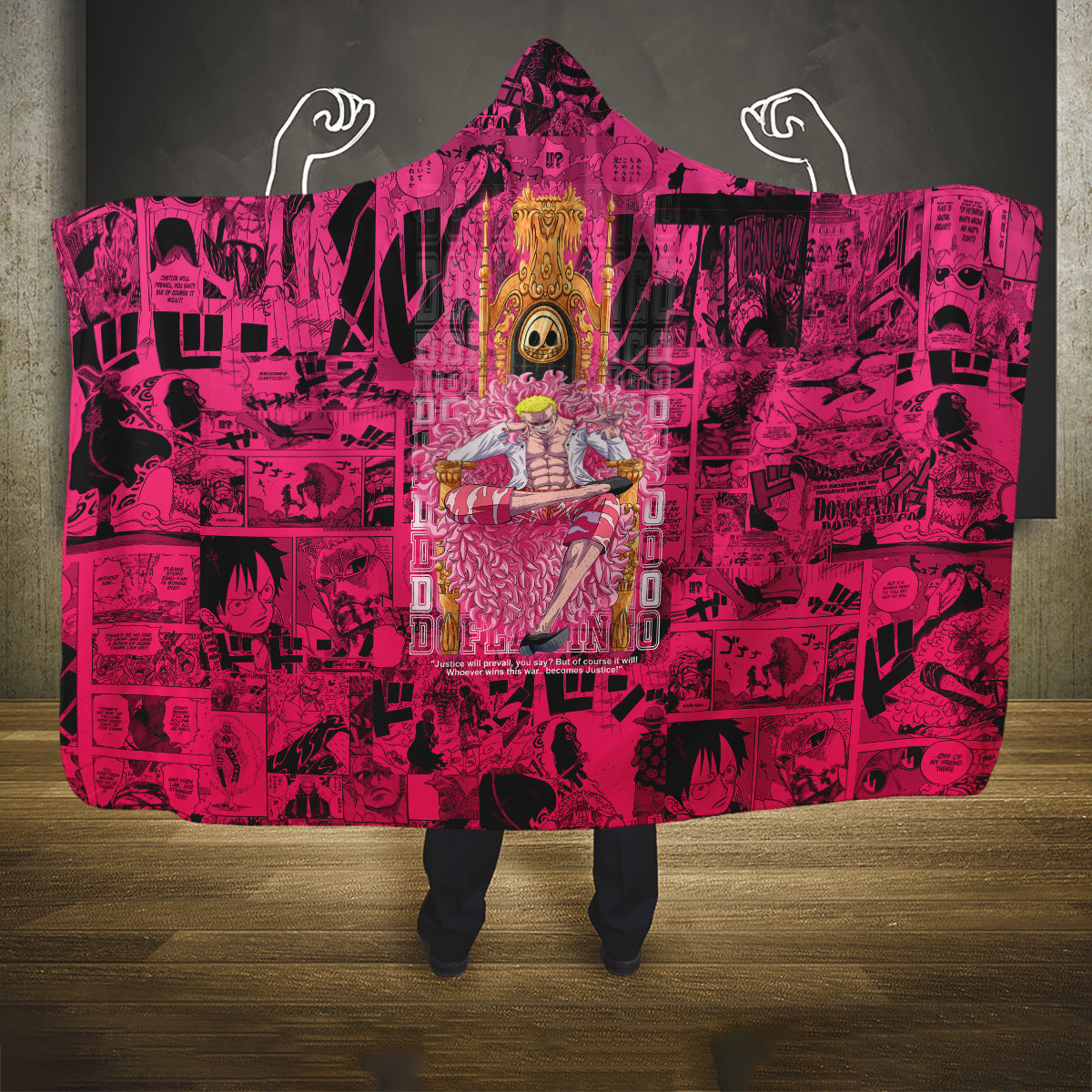 donquixote-doflamingo-joker-hooded-blanket-pink-style