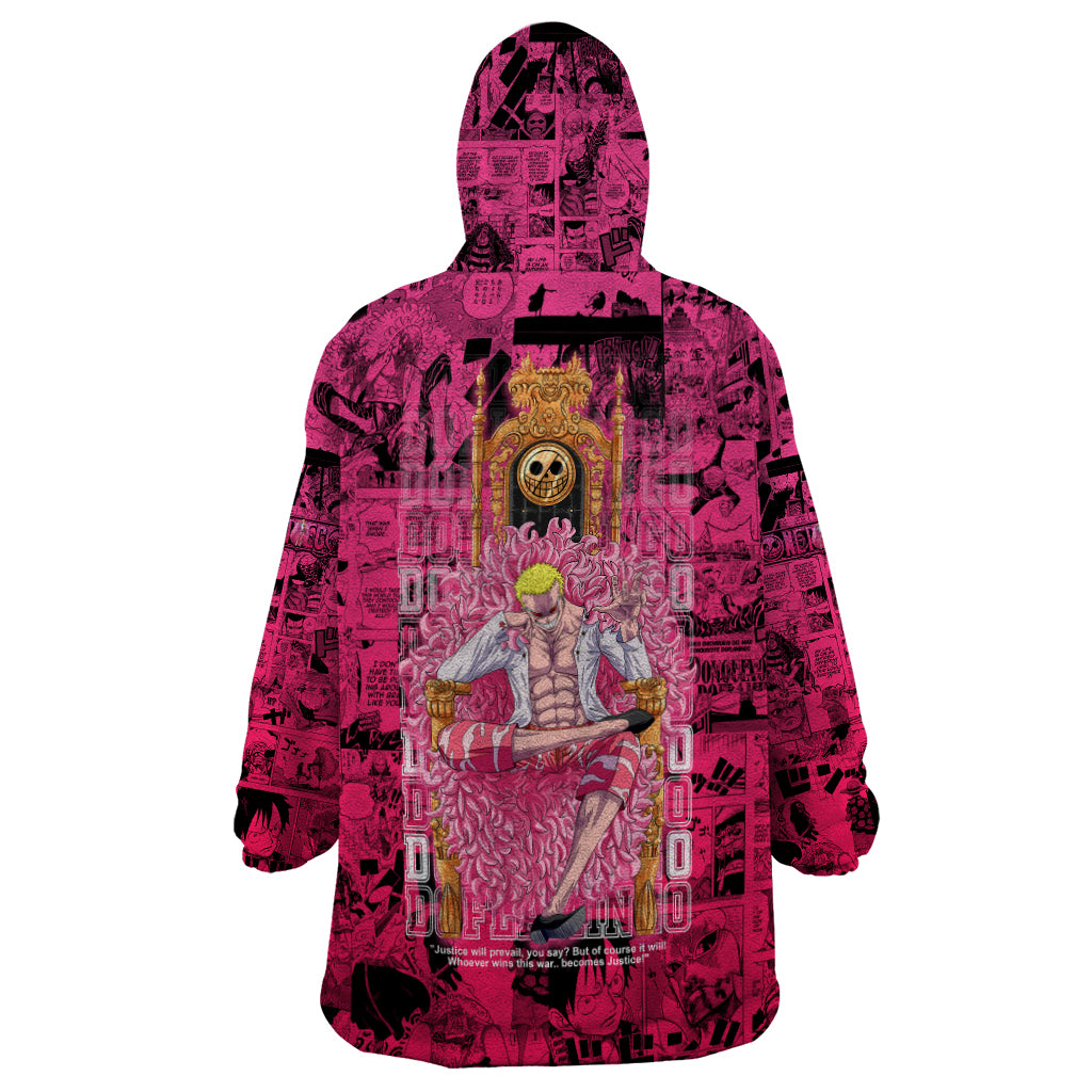 donquixote-doflamingo-joker-wearable-blanket-hoodie-pink-style