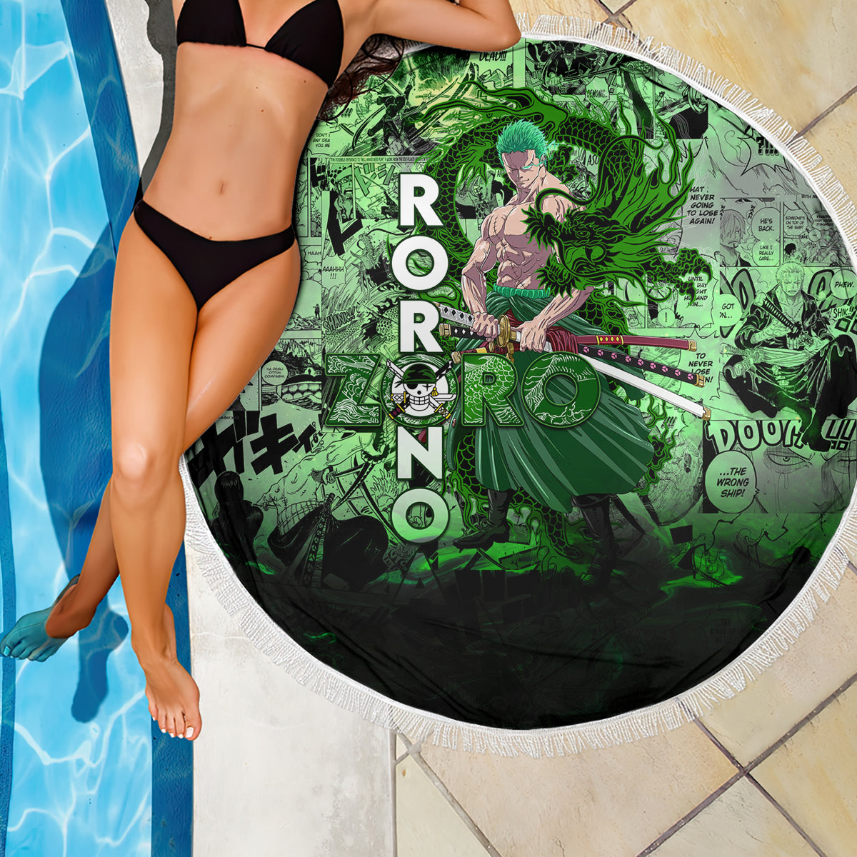 one-piece-roronoa-zoro-beach-blanket-dragon-twister-style