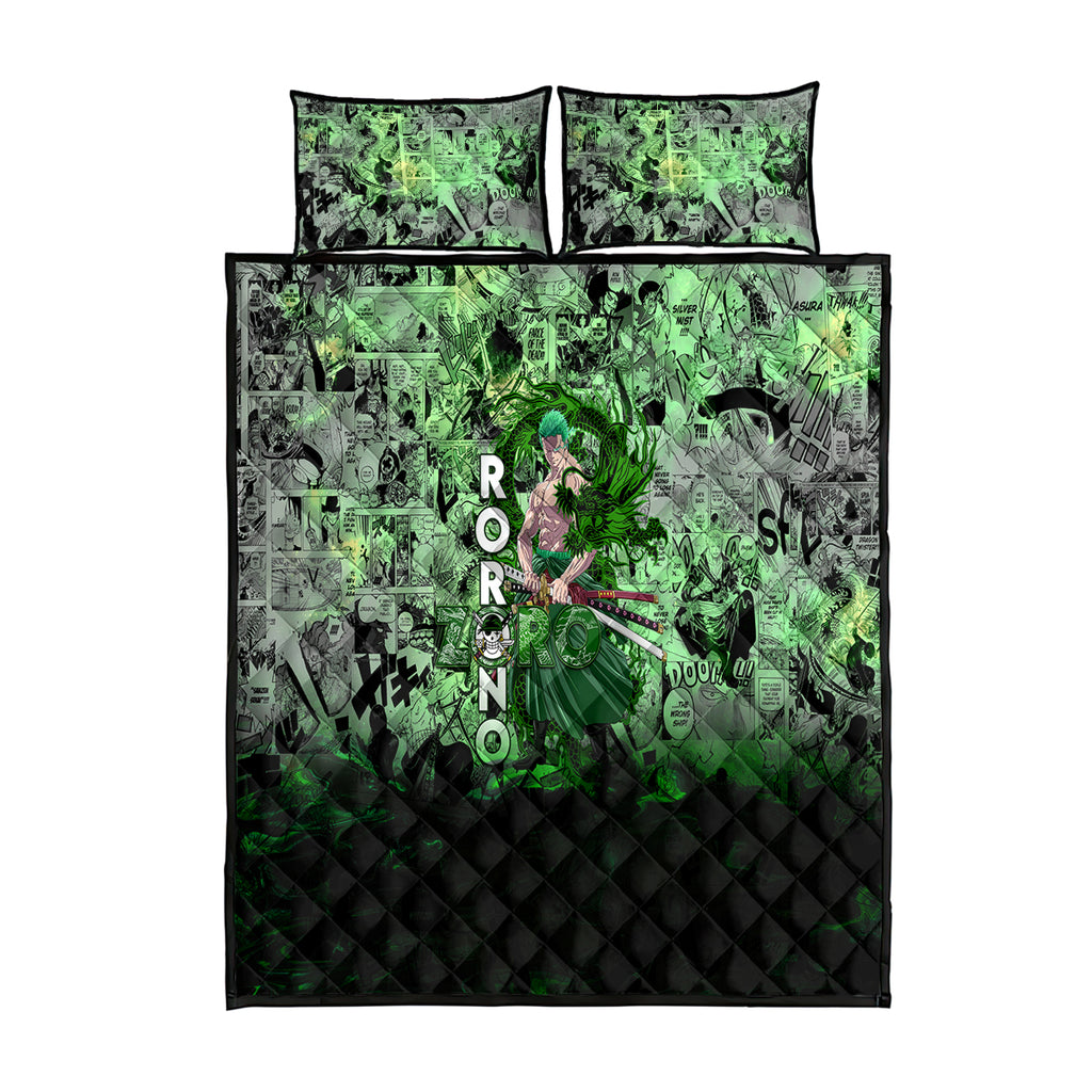 one-piece-roronoa-zoro-quilt-bed-set-dragon-twister-style