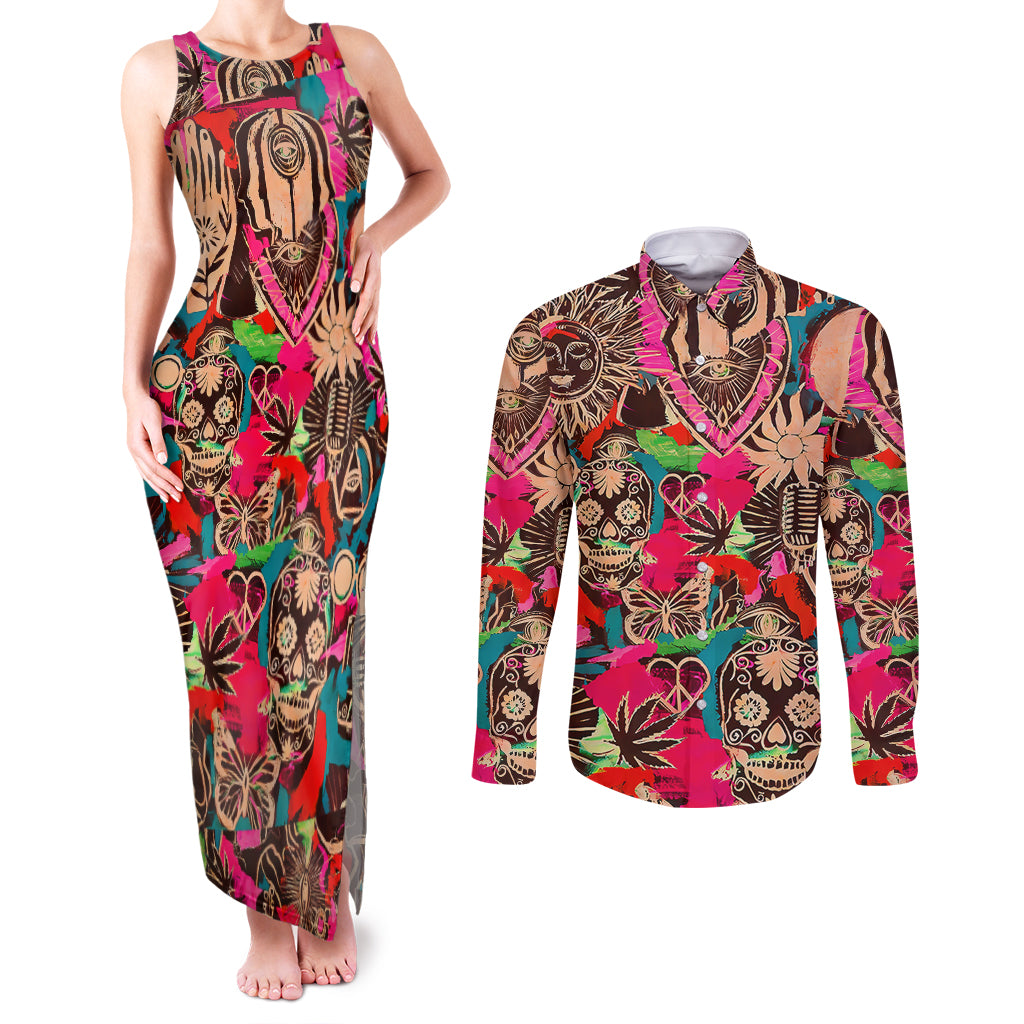 festival-memories-skull-couples-matching-tank-maxi-dress-and-long-sleeve-button-shirts