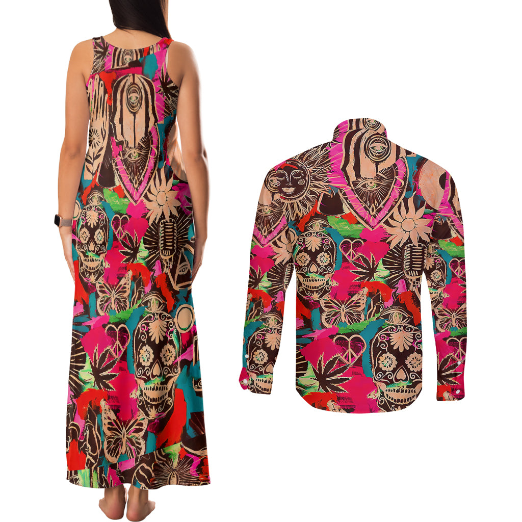 festival-memories-skull-couples-matching-tank-maxi-dress-and-long-sleeve-button-shirts
