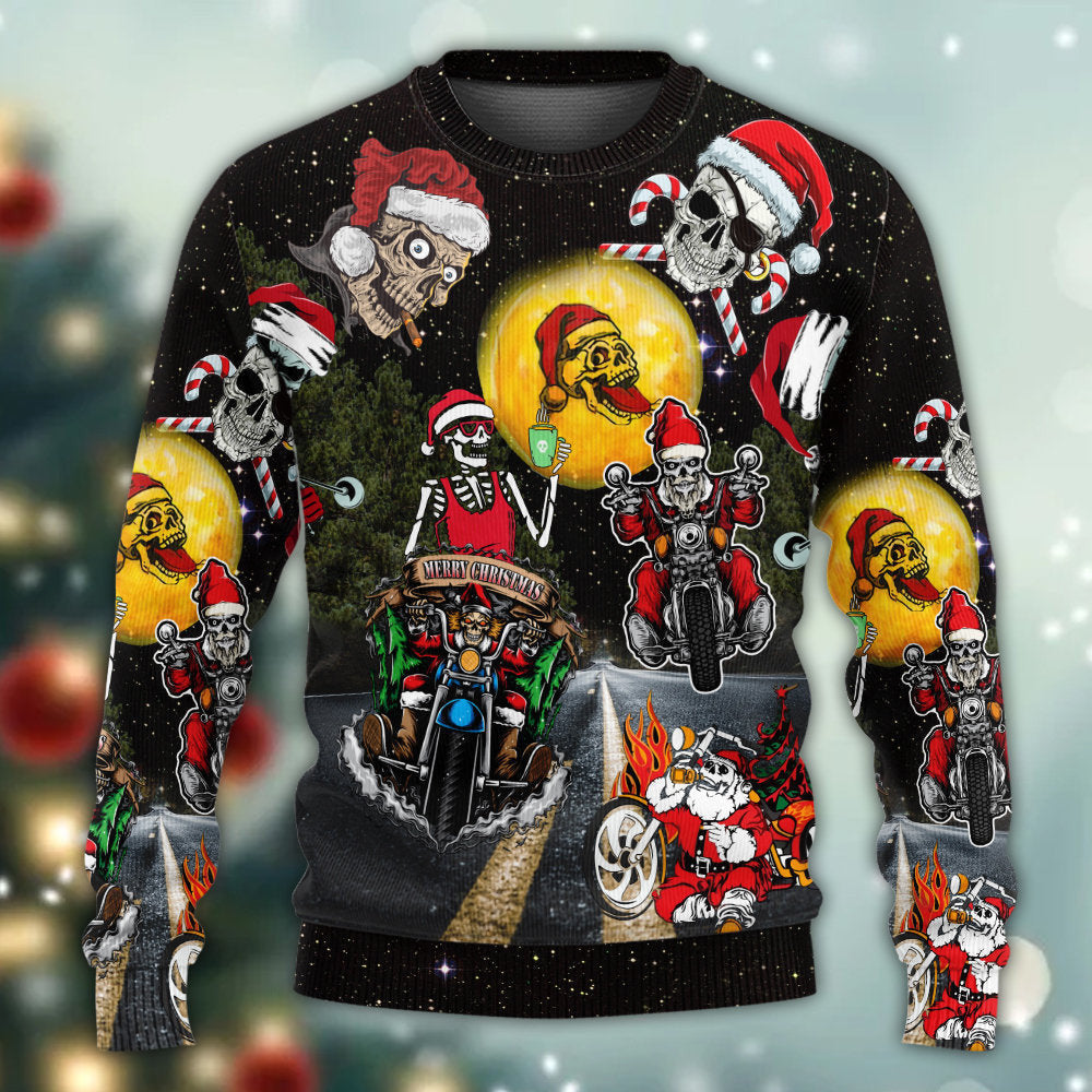 Skull Santa Is Racing To You Christmas Ugly Sweaters