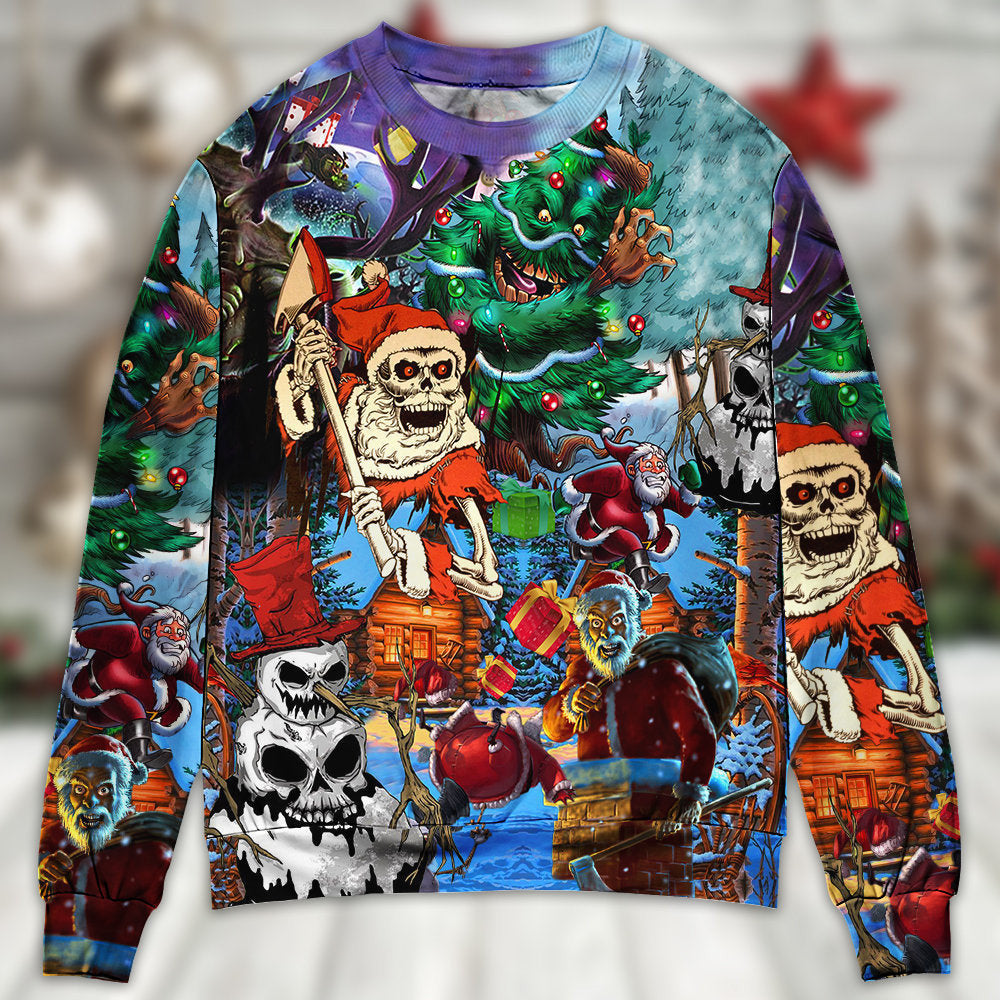 Christmas Skull And Scary Ugly Sweaters