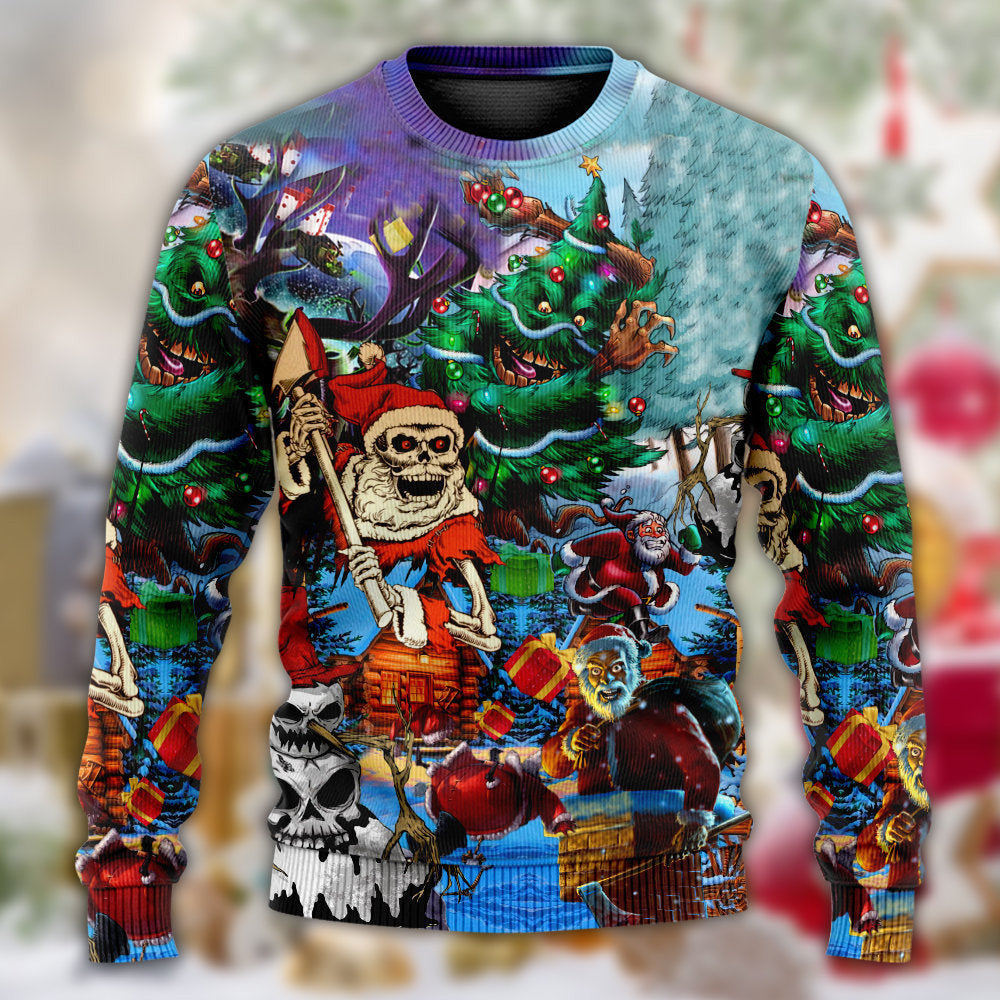 Christmas Skull And Scary Ugly Sweaters