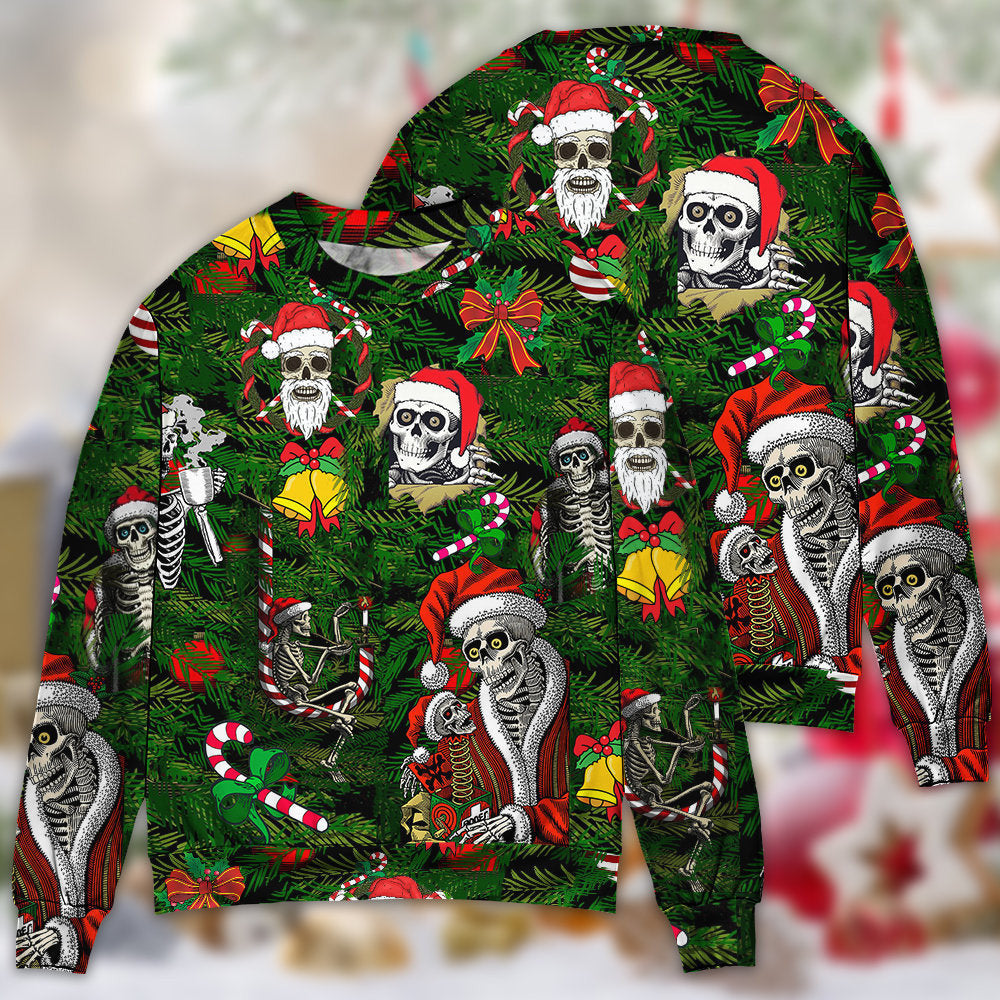 Skull Merry Xmas Happy Christmas Ugly Sweaters