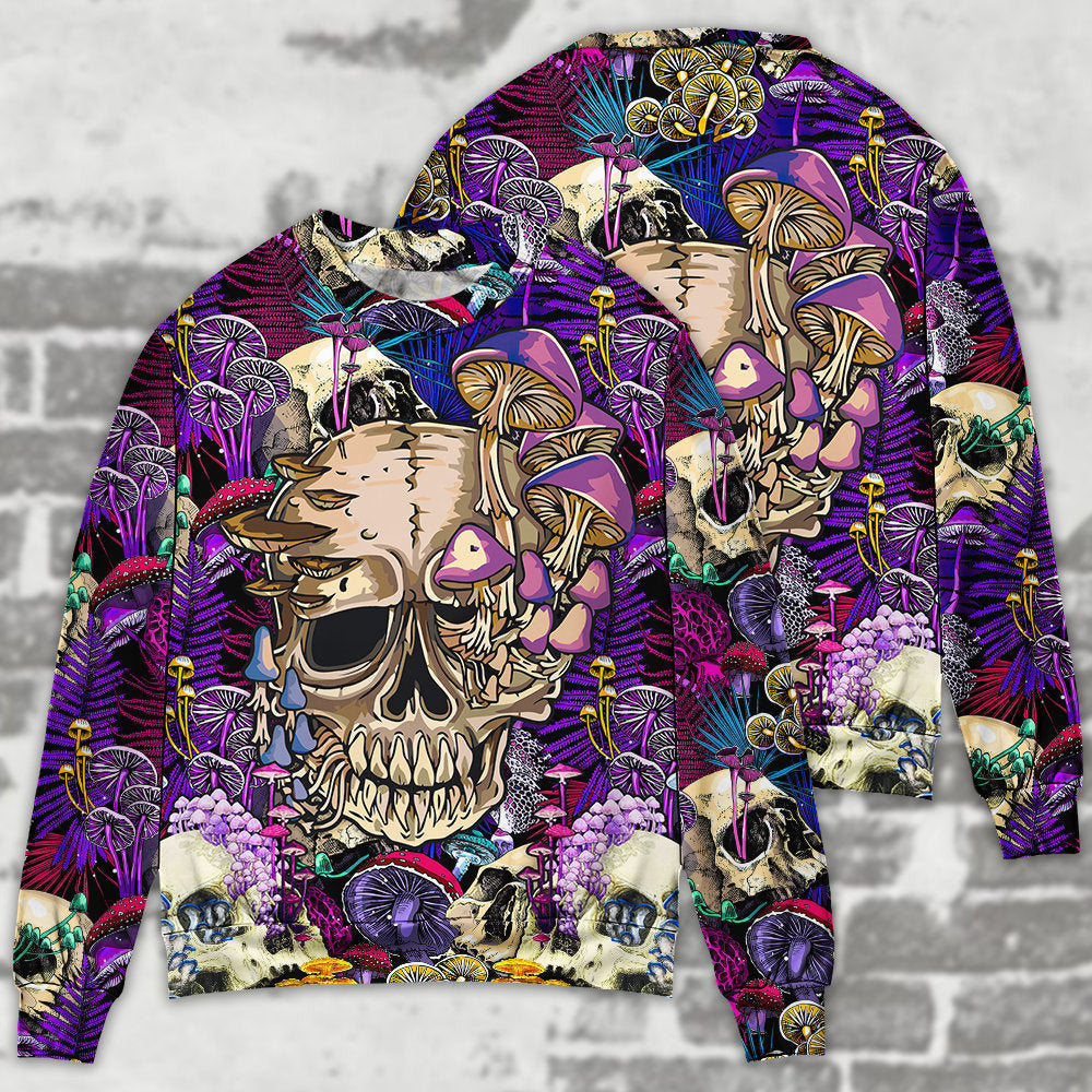 Mushroom Crazy Bright Magic Psychedelic Skull Ugly Christmas Sweaters