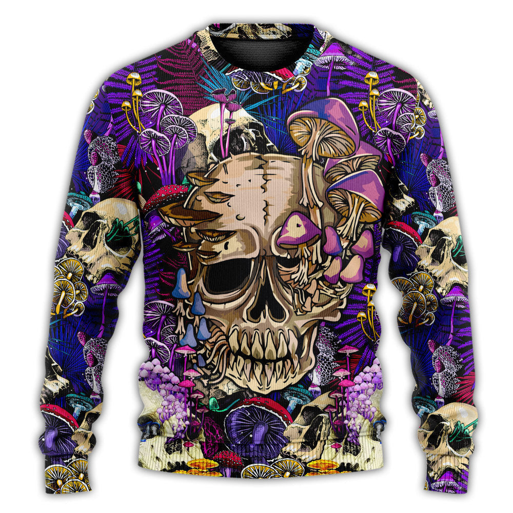 Mushroom Crazy Bright Magic Psychedelic Skull Ugly Christmas Sweaters