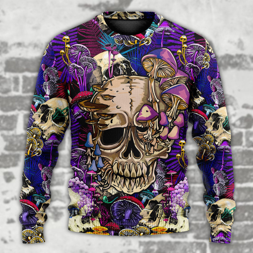 Mushroom Crazy Bright Magic Psychedelic Skull Ugly Christmas Sweaters