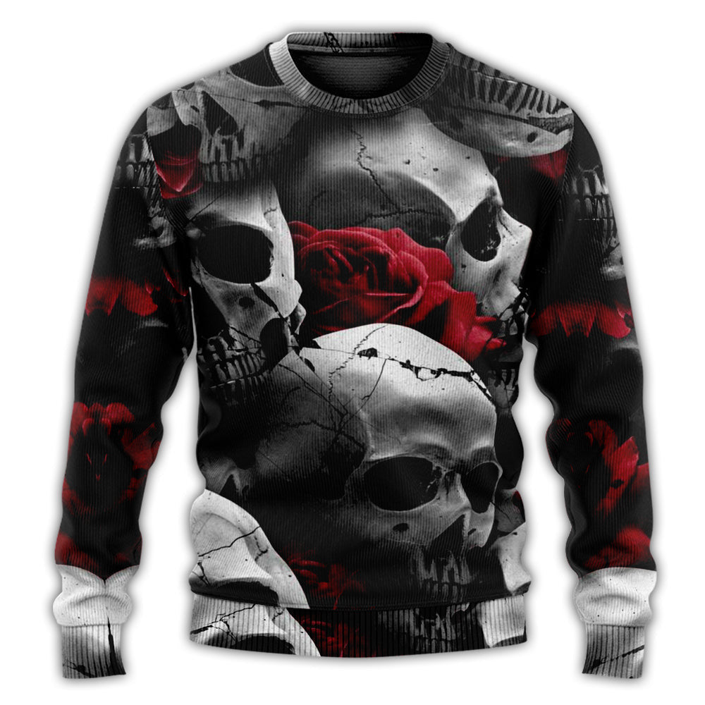 Skull Death Love Rose Ugly Christmas Sweaters