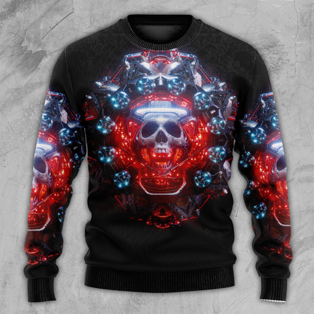 Skull Electric Dream Or Die Ugly Christmas Sweaters