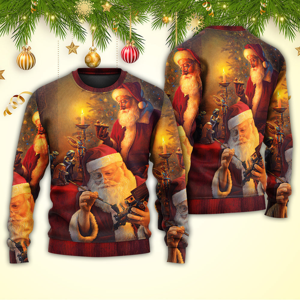 Christmas Santa Claus The Spirit of Art Style Ugly Sweaters