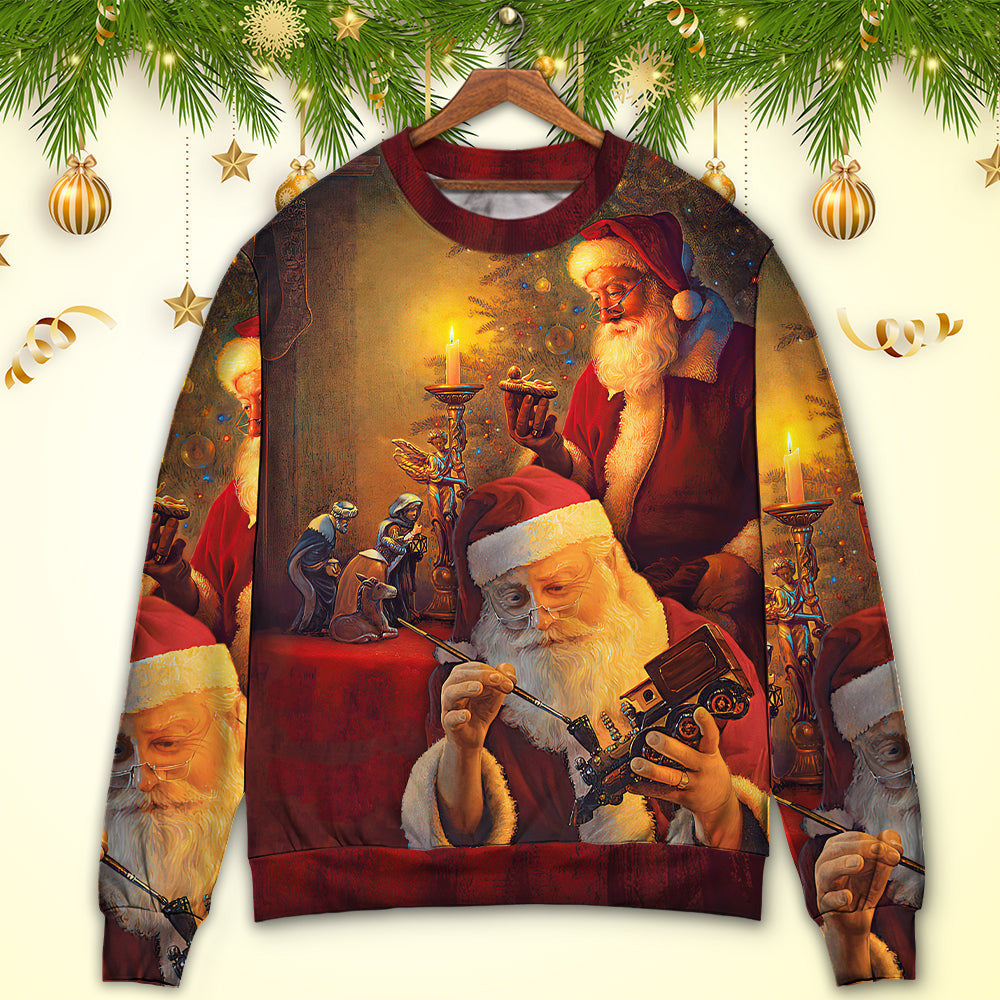 Christmas Santa Claus The Spirit of Art Style Ugly Sweaters