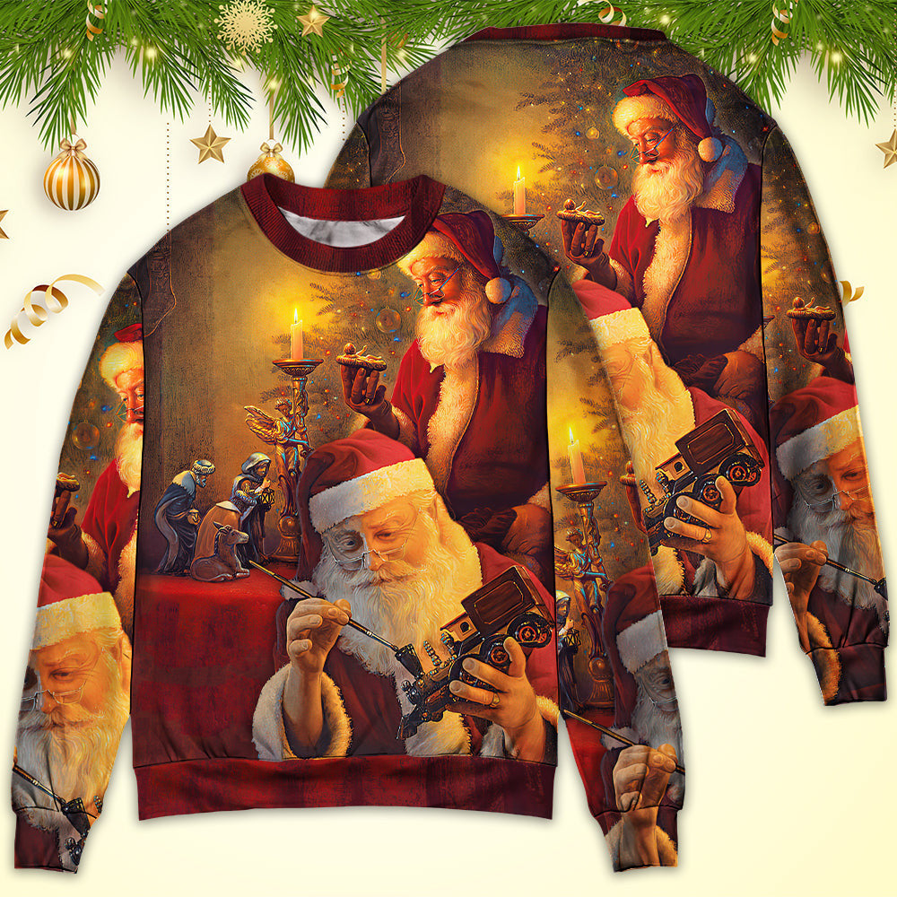Christmas Santa Claus The Spirit of Art Style Ugly Sweaters