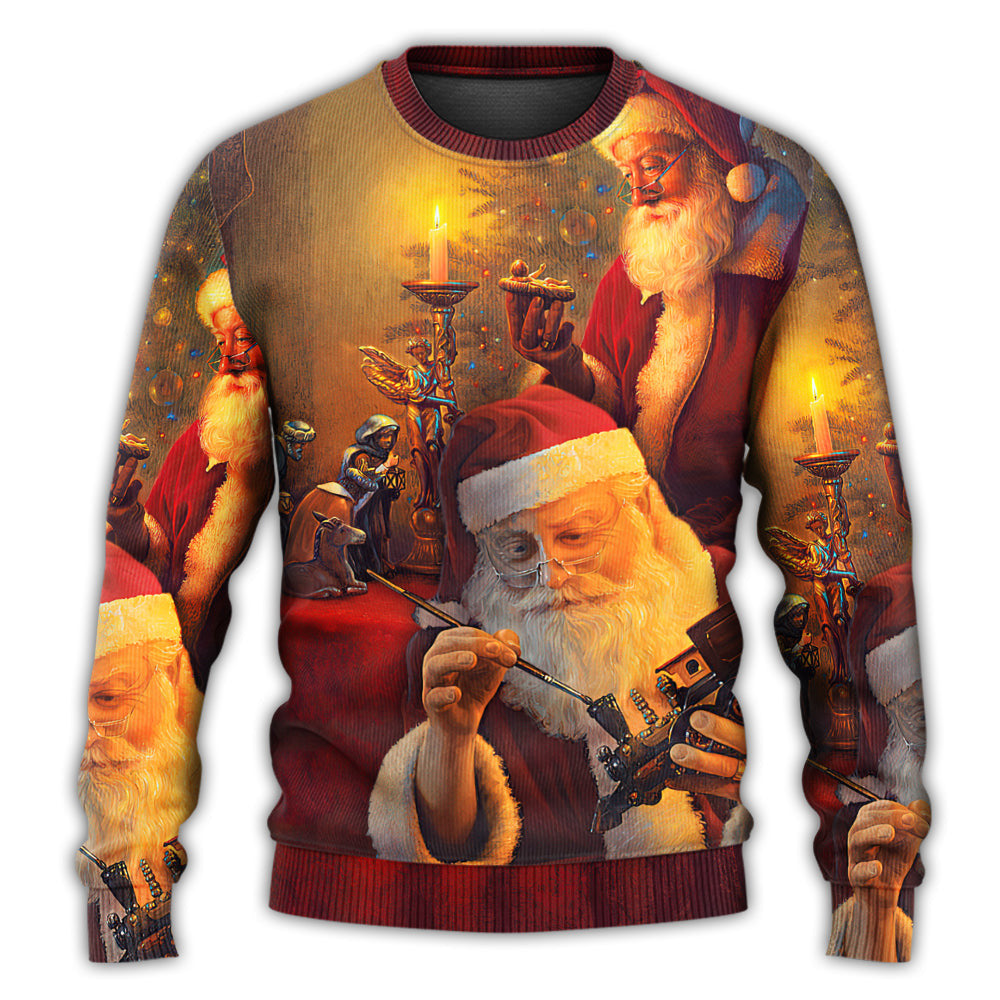Christmas Santa Claus The Spirit of Art Style Ugly Sweaters