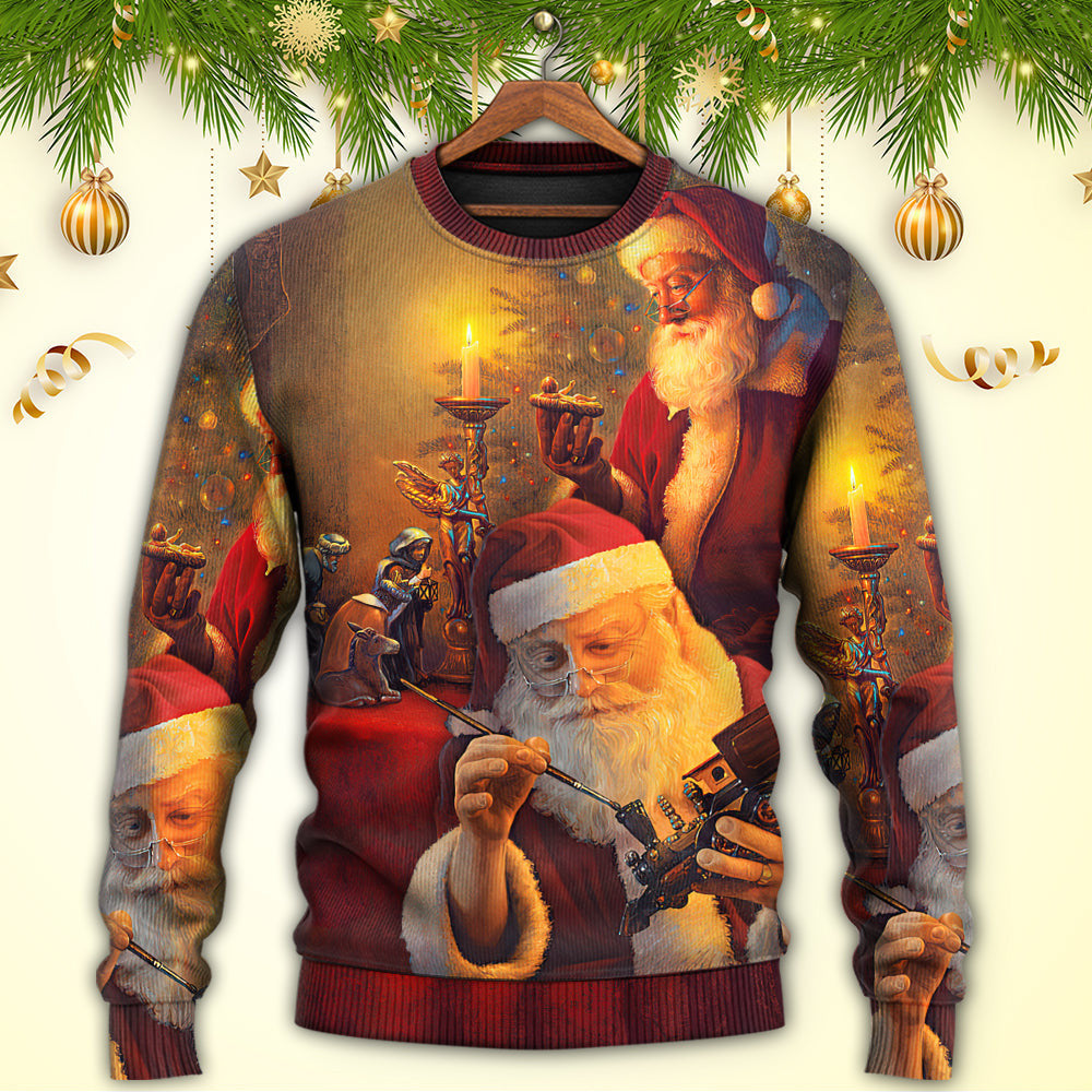 Christmas Santa Claus The Spirit of Art Style Ugly Sweaters