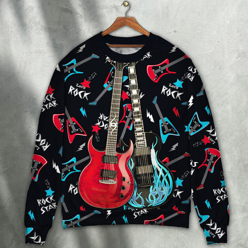 Guitar All I Need Is Playing Music Ugly Christmas Sweaters