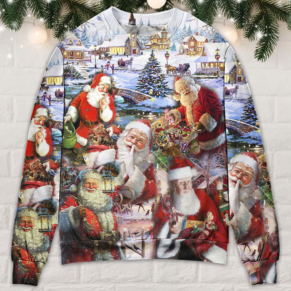 Christmas Santa Im Just Here For The Hos Ugly Sweaters