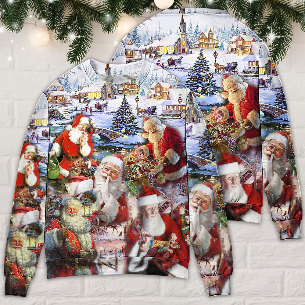 Christmas Santa Im Just Here For The Hos Ugly Sweaters