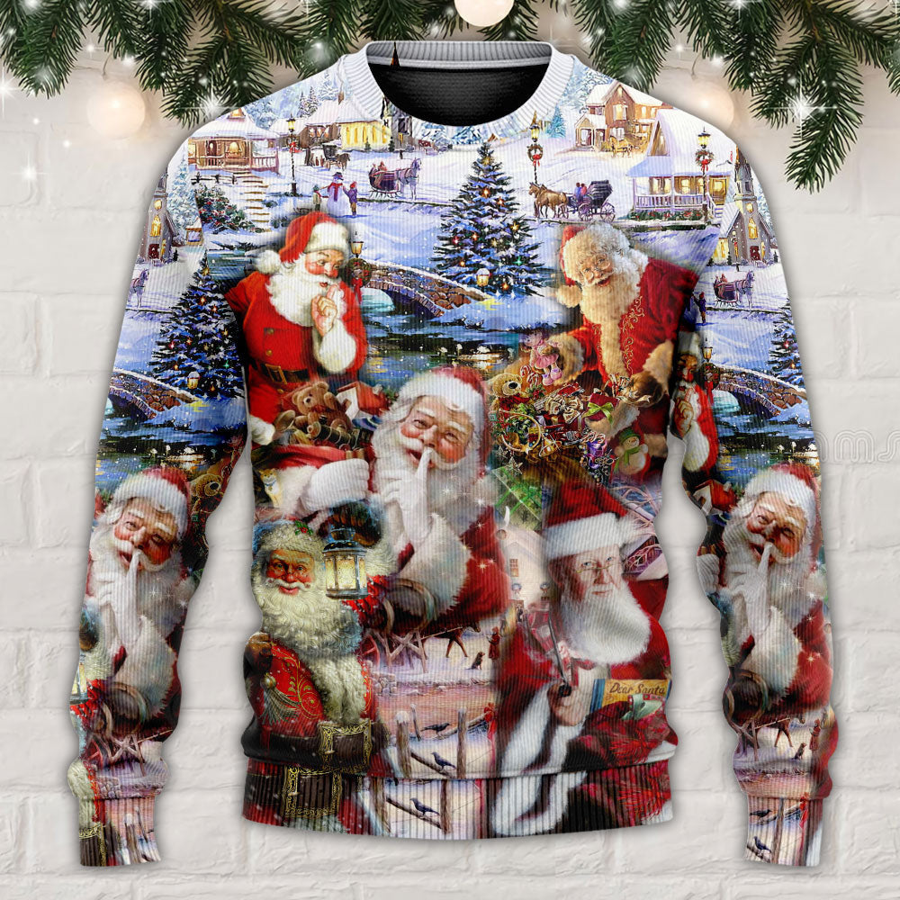 Christmas Santa Im Just Here For The Hos Ugly Sweaters