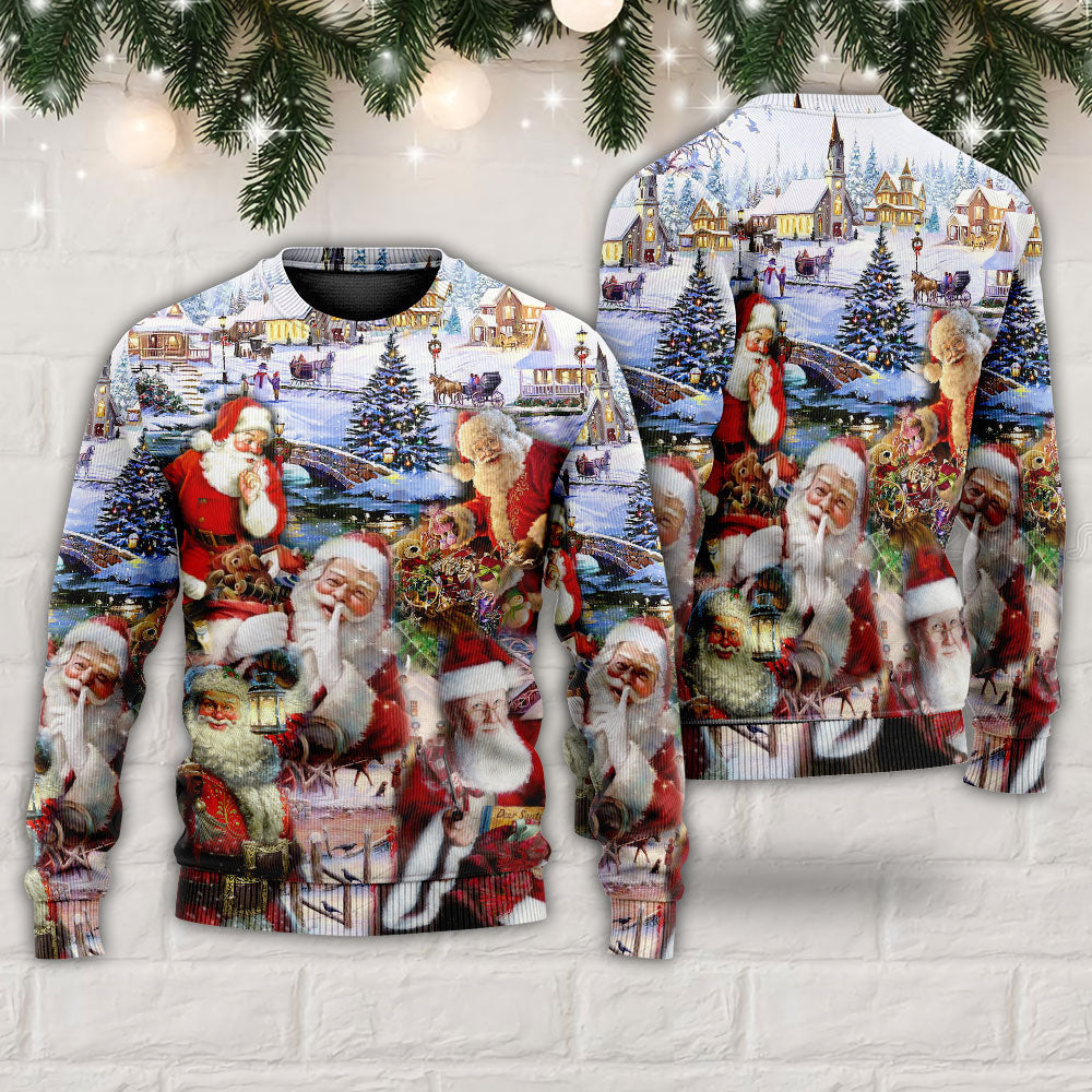 Christmas Santa Im Just Here For The Hos Ugly Sweaters