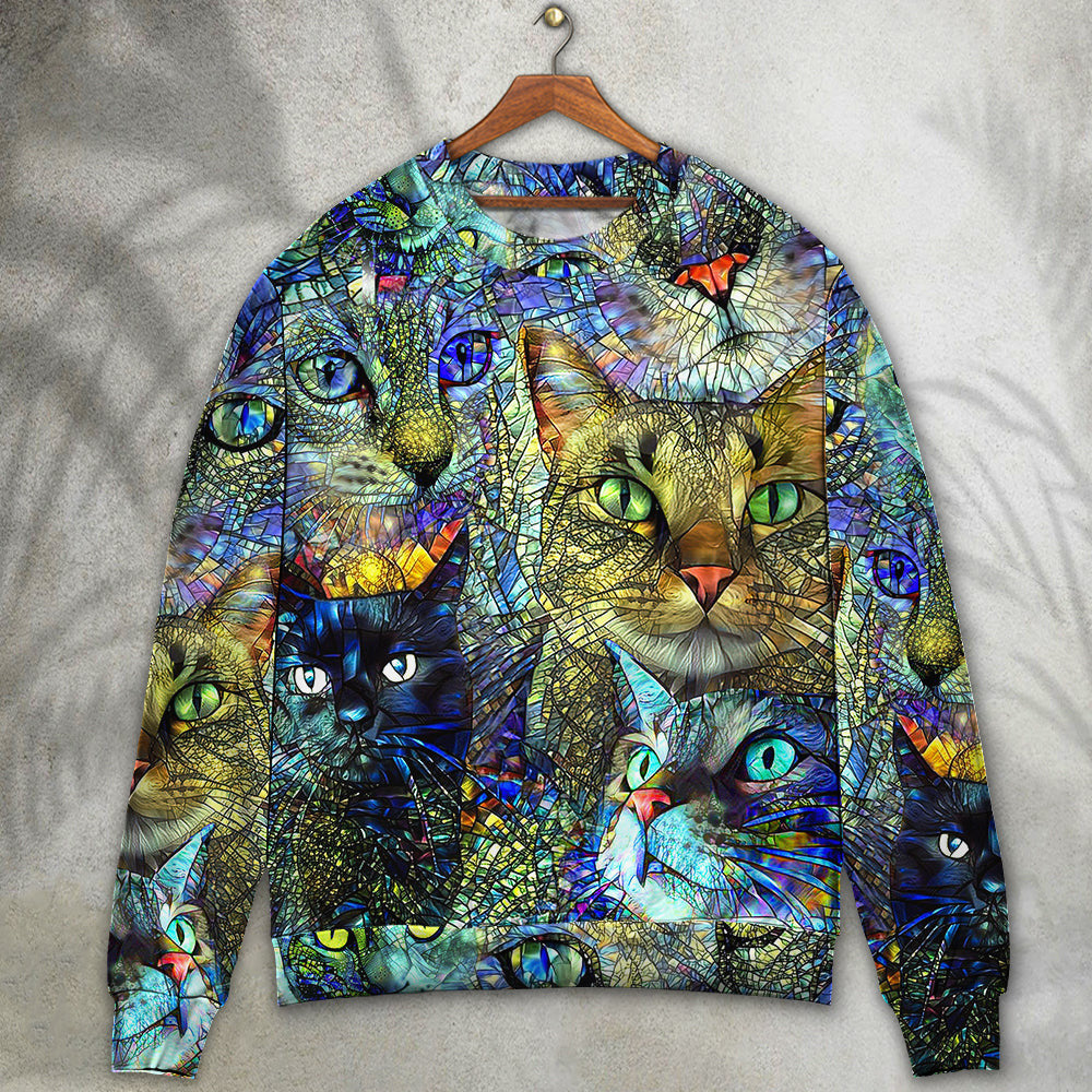 Cat Art Lover Colorful Style Ugly Christmas Sweaters
