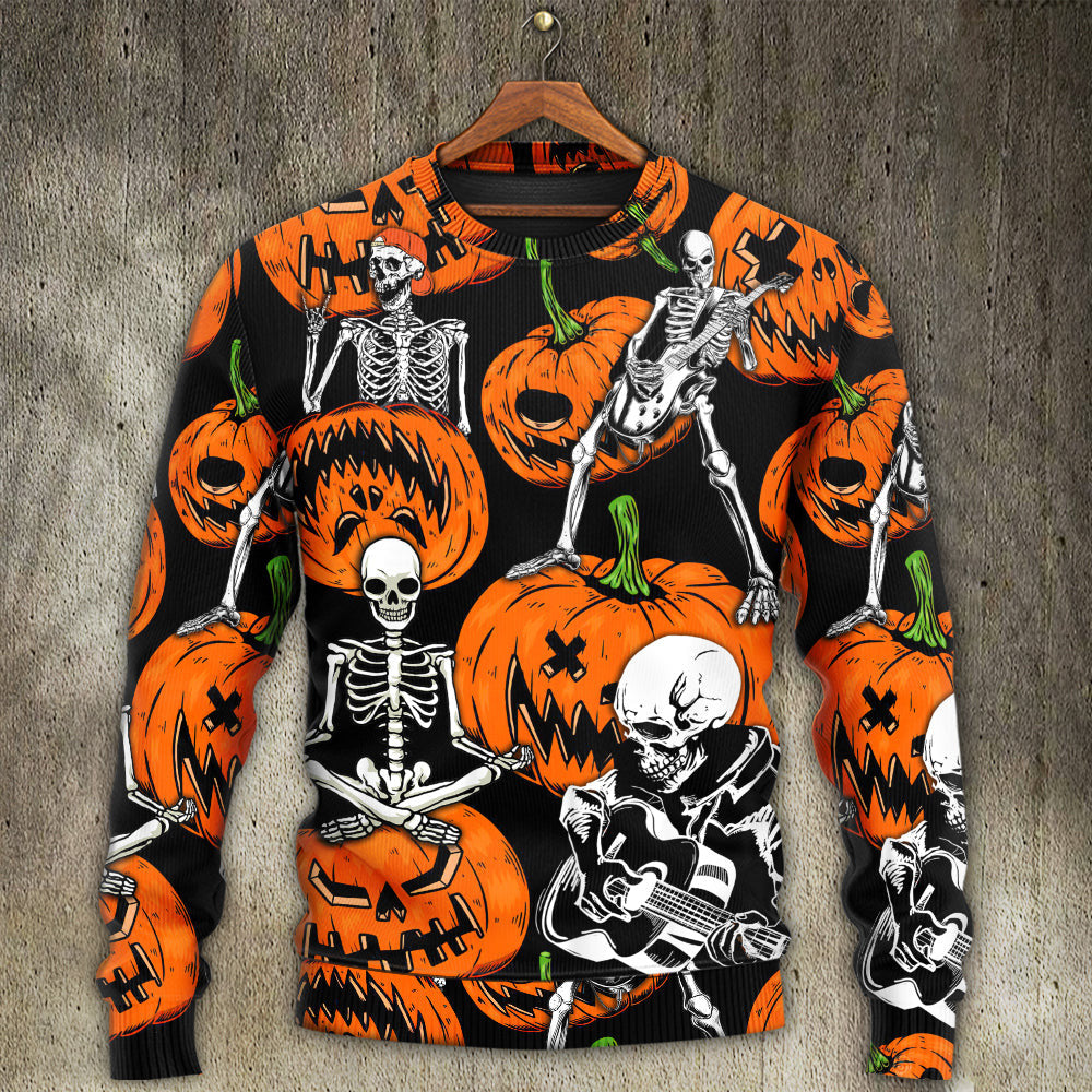 Halloween Skeleton Pumpkin Scary Ugly Christmas Sweaters