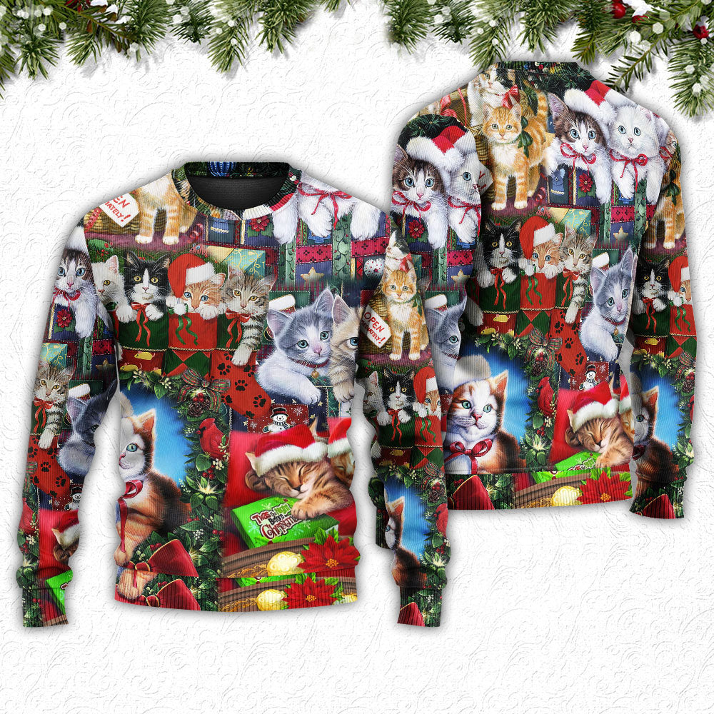 Cat Christmas Tree Merry Xmas Ugly Sweaters