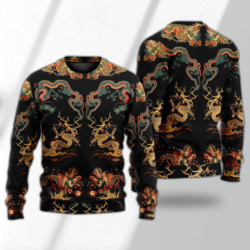 Dragon Chinese Royal Ugly Christmas Sweaters