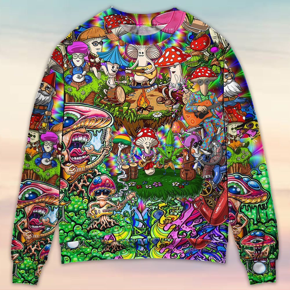 Hippie Mushroom Music Band Of Life Ugly Christmas Sweaters