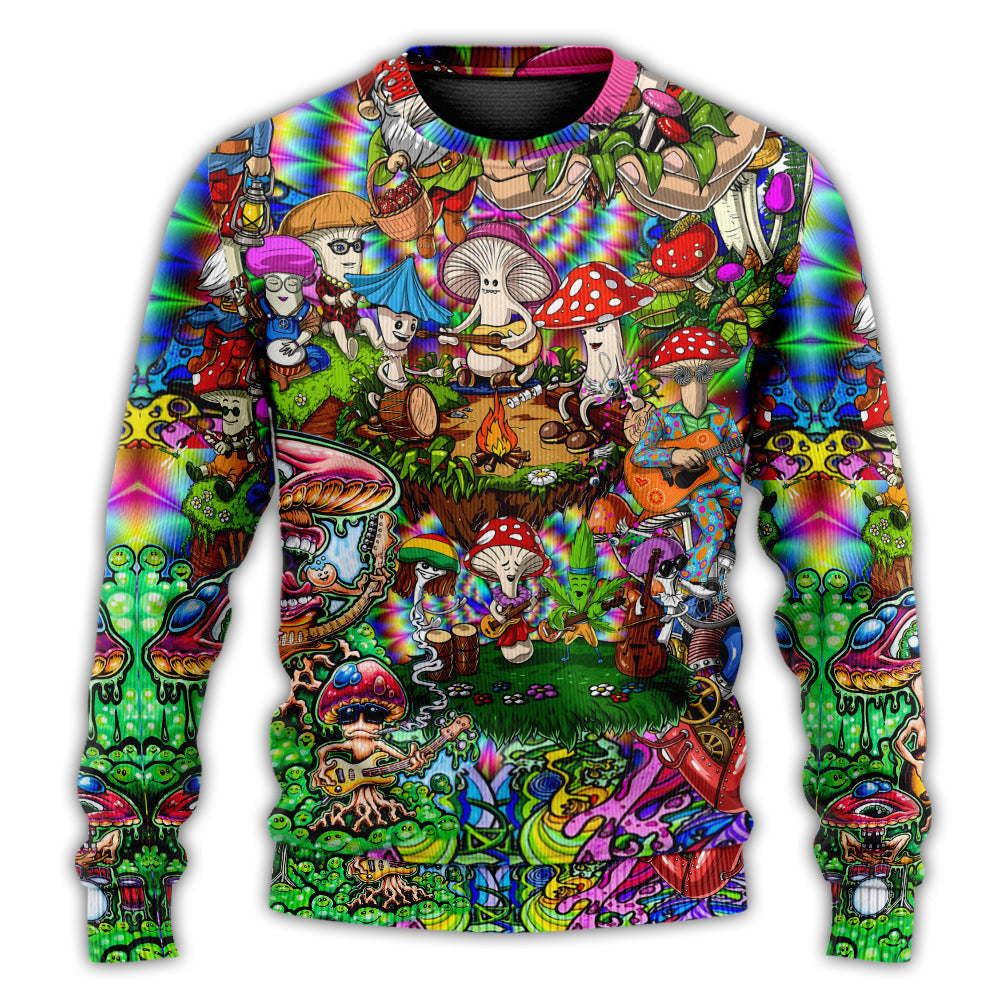 Hippie Mushroom Music Band Of Life Ugly Christmas Sweaters