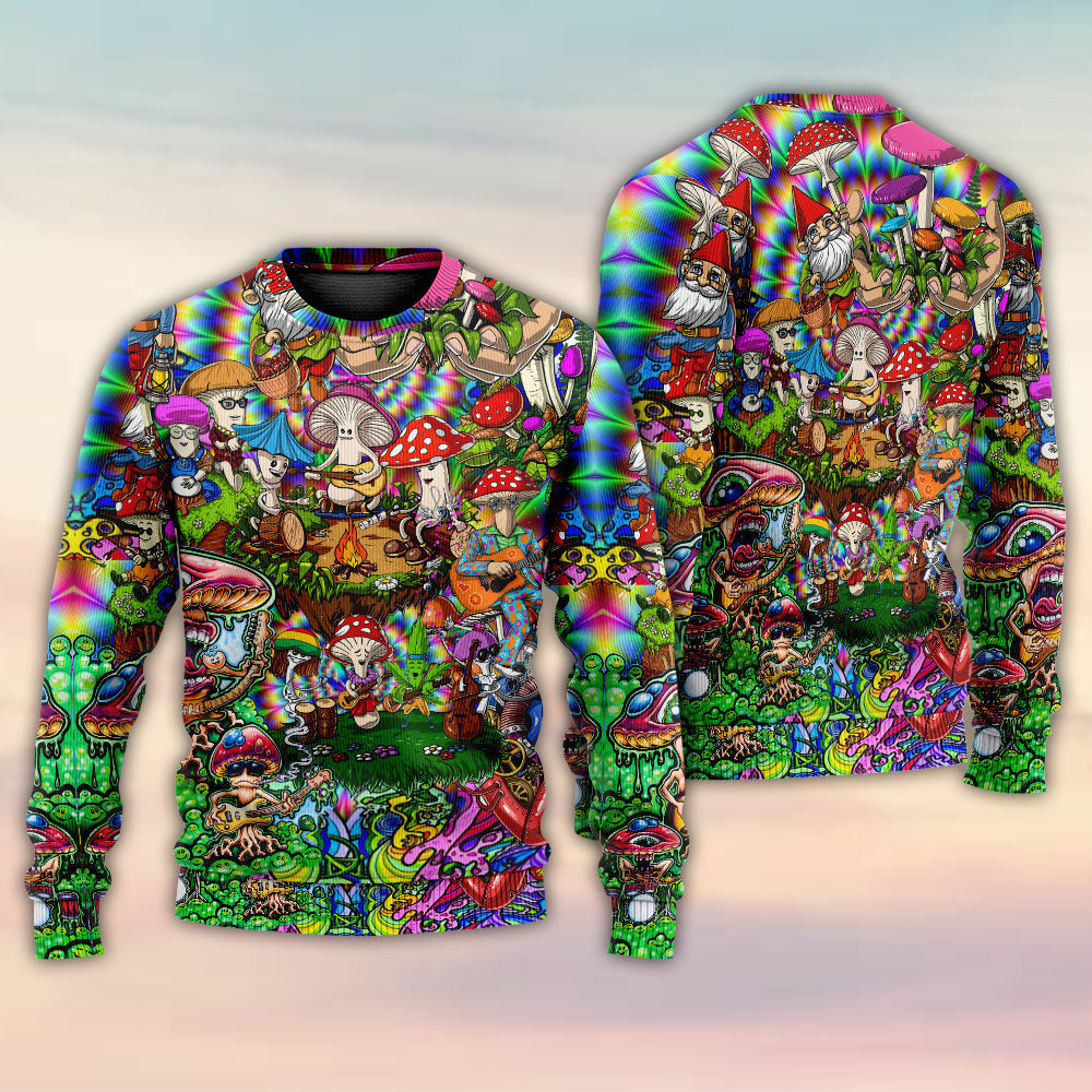 Hippie Mushroom Music Band Of Life Ugly Christmas Sweaters
