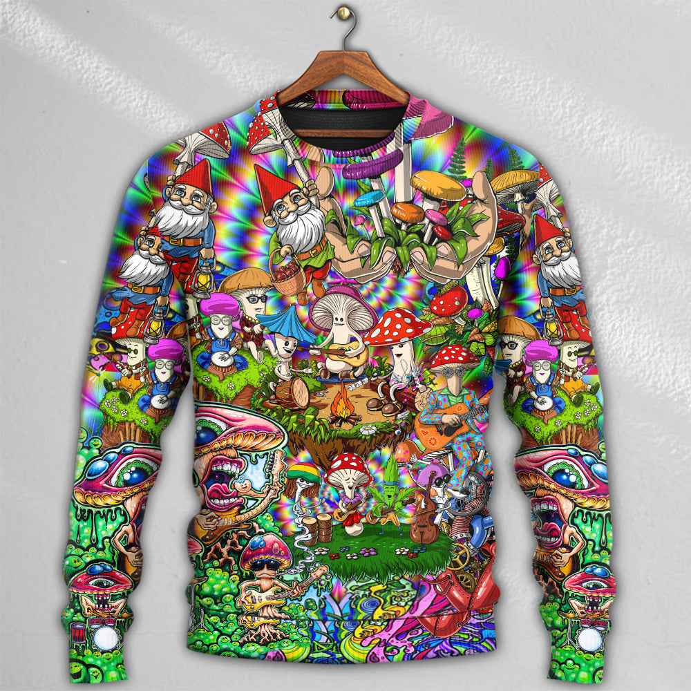 Hippie Mushroom Music Band Of Life Ugly Christmas Sweaters