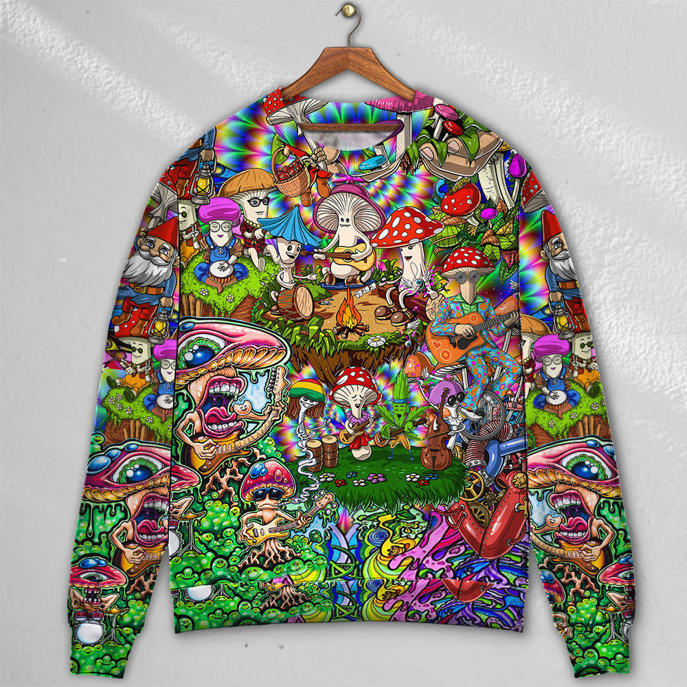 Hippie Mushroom Music Band Of Life Ugly Christmas Sweaters