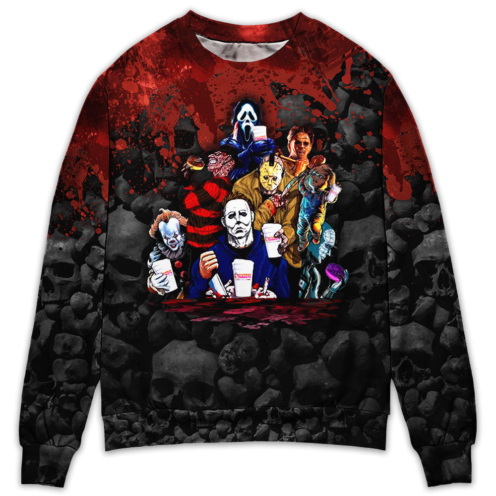 Movie Killer Character Serial Documentaries And Chill Ugly Christmas Sweaters Sweater