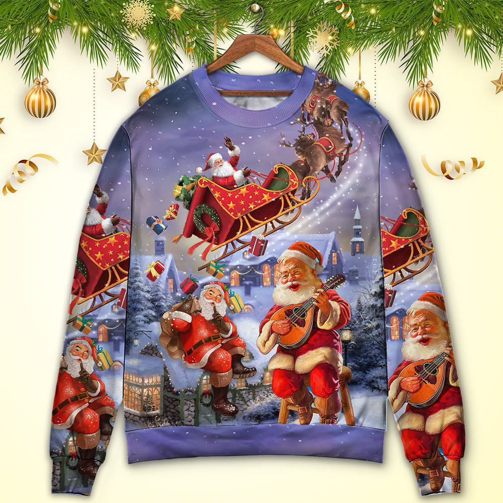 Christmas Santa Claus Funny Art Style Ugly Sweaters