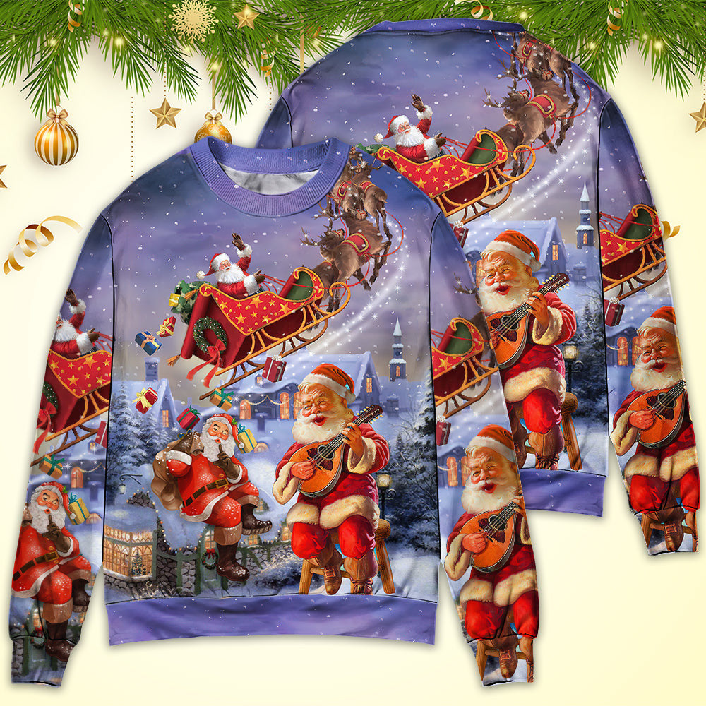Christmas Santa Claus Funny Art Style Ugly Sweaters