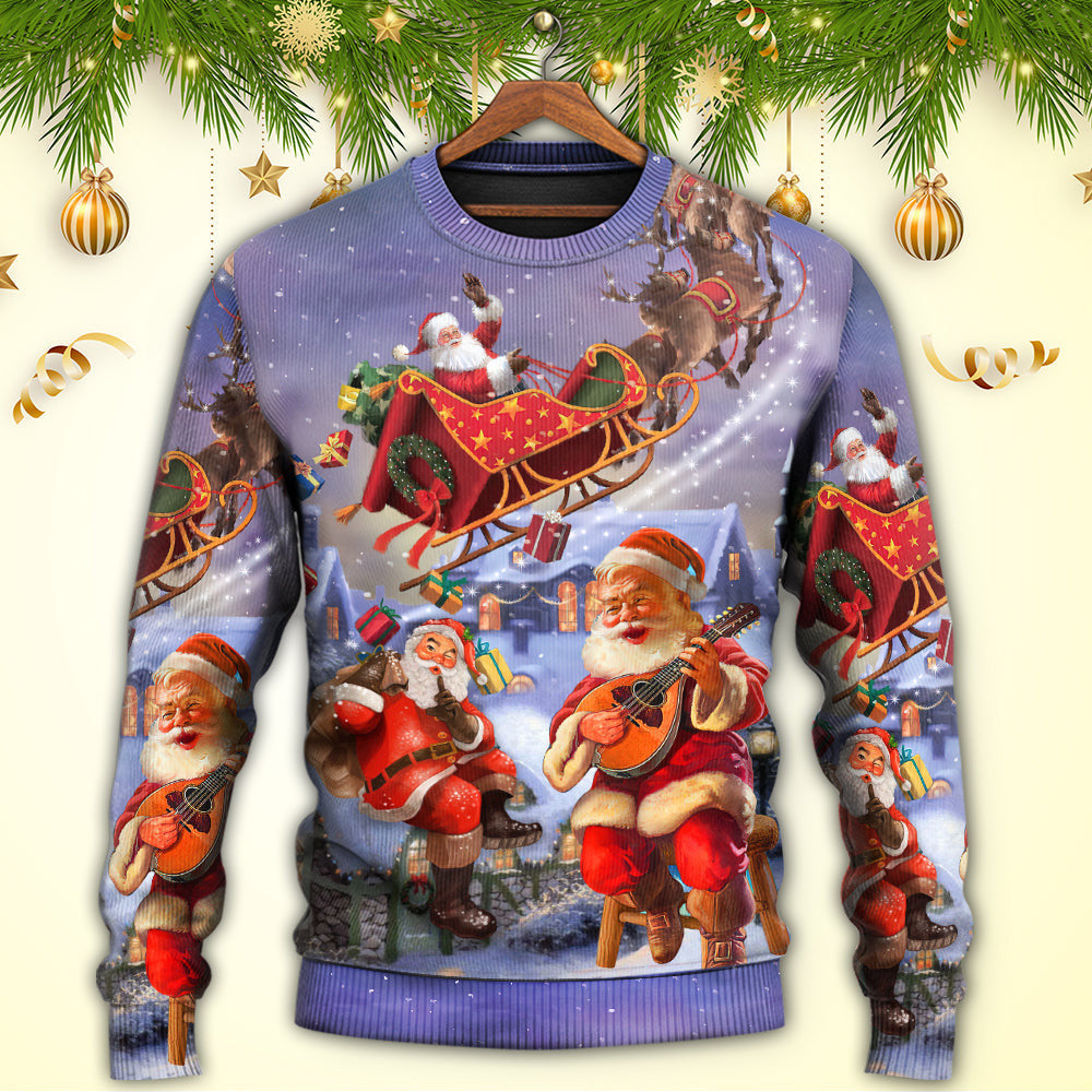 Christmas Santa Claus Funny Art Style Ugly Sweaters