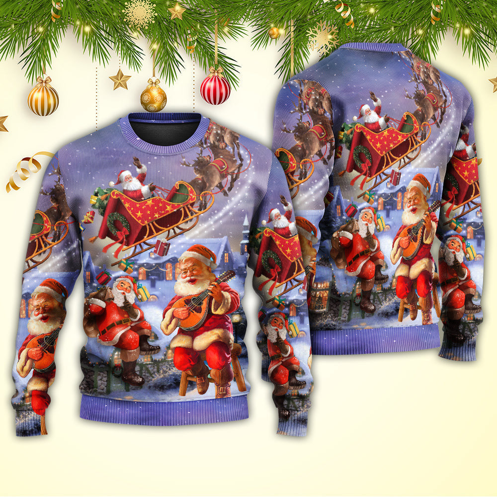 Christmas Santa Claus Funny Art Style Ugly Sweaters