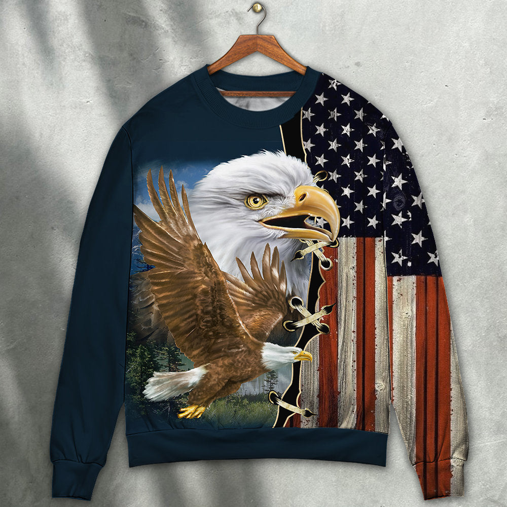 America Eagle Wildlife Faith Ugly Christmas Sweaters
