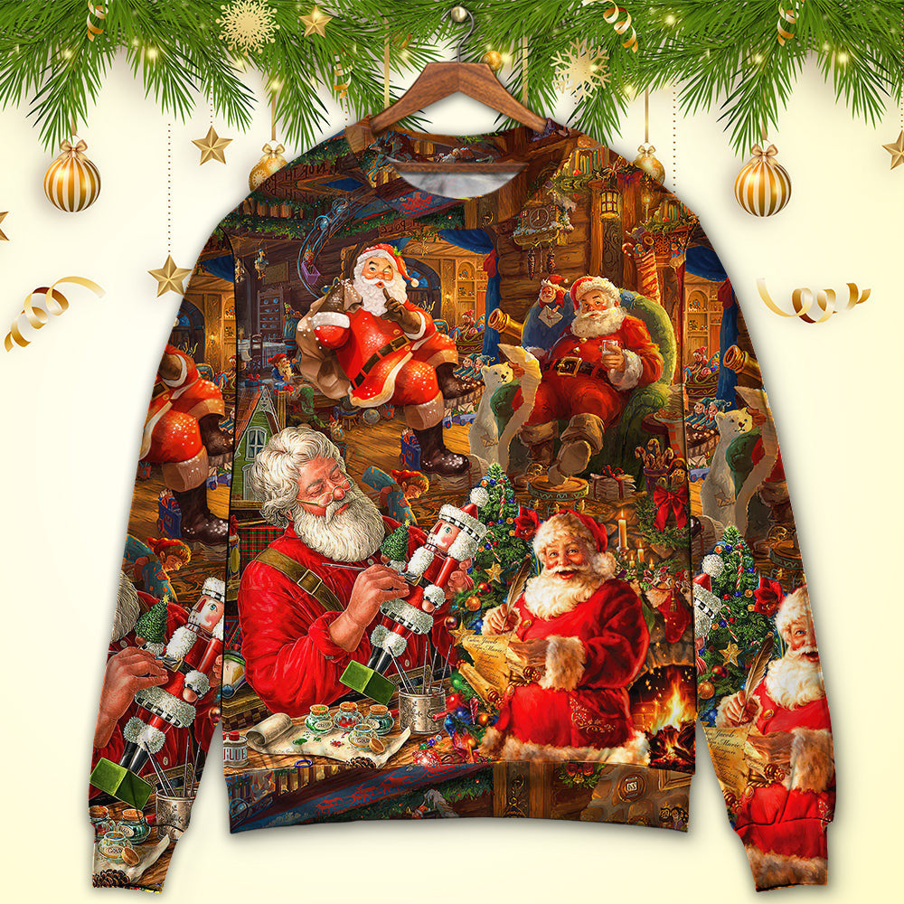 Christmas Funny Santa Claus Gift Xmas Is Coming Art Style Ugly Sweaters