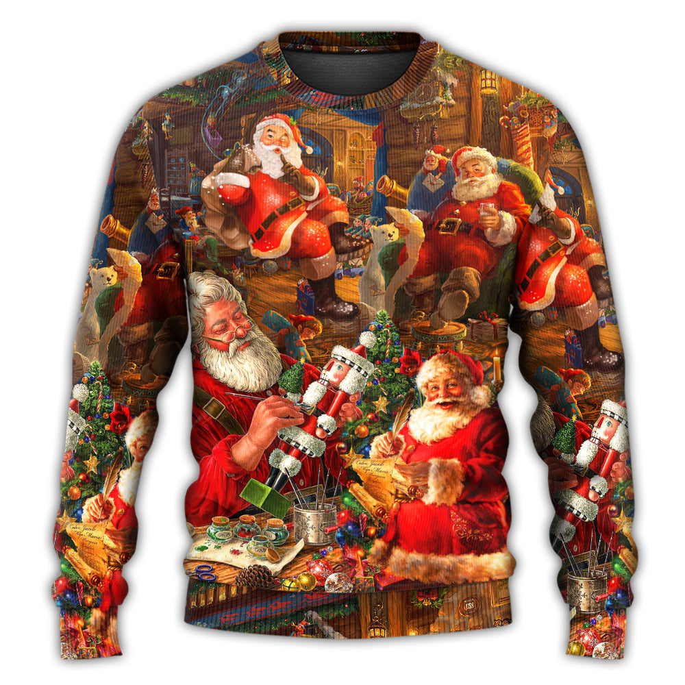 Christmas Funny Santa Claus Gift Xmas Is Coming Art Style Ugly Sweaters